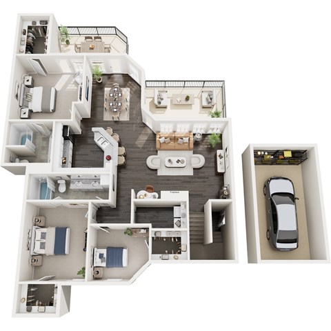 Floor plan for 3 beds, 2 baths, 1658 sqft